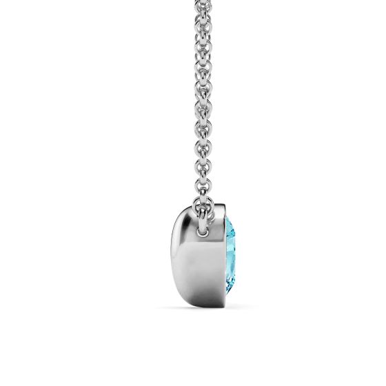 Heart Necklace Aquamarine